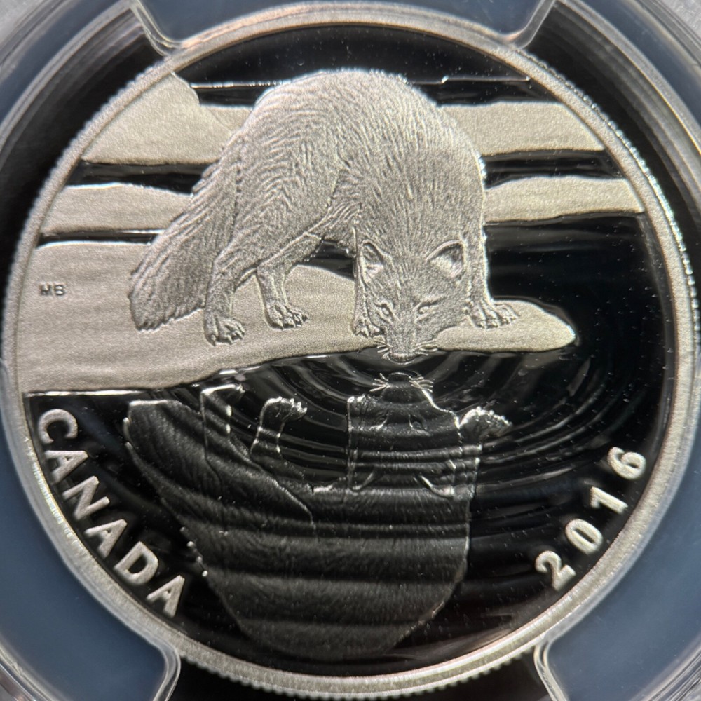 CANADA. 2016, 10 Dollars, Silver - PCGS PR70 - Top Pop 🥇 Reflections Arctic Fox