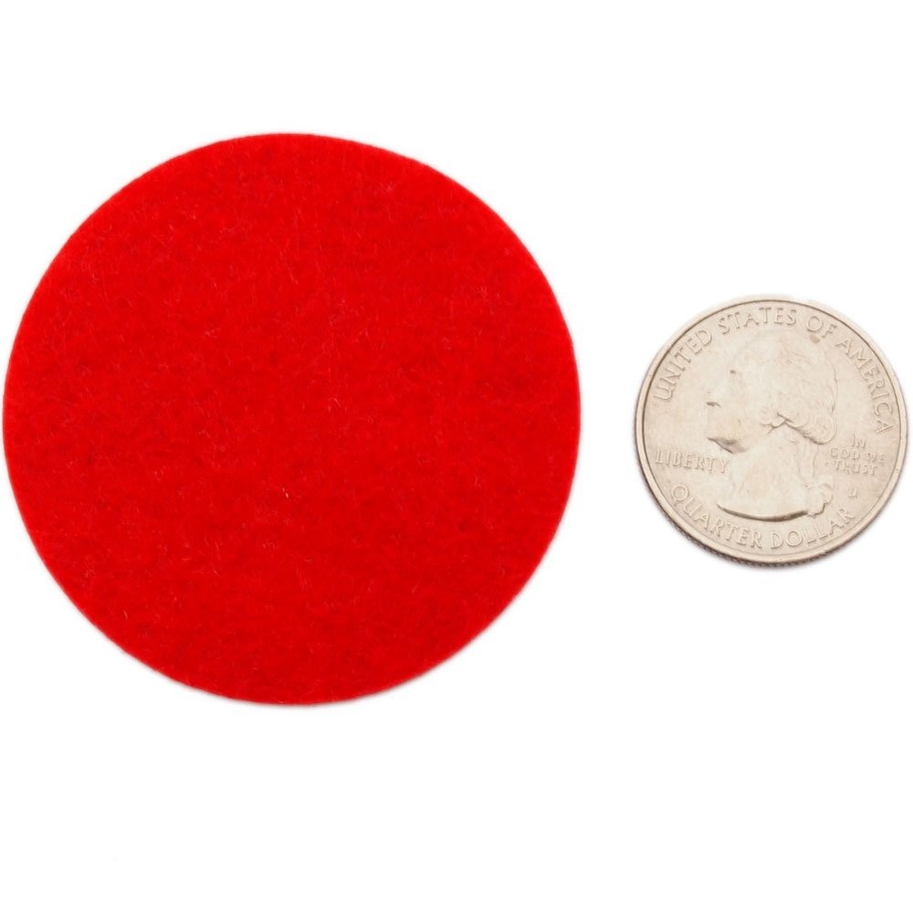 2 Inch Red 58pc Stiff Felt Circles