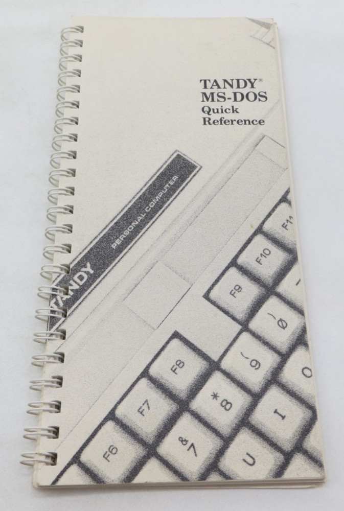TANDY MS-DOS Quick Reference vintage 1987 computer book reference