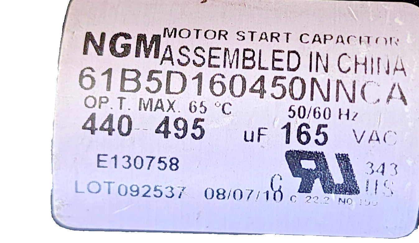 NGM 61B5D160450NNCA Motor Start Capacitor 440-495µF, 165Vac, 50/60Hz