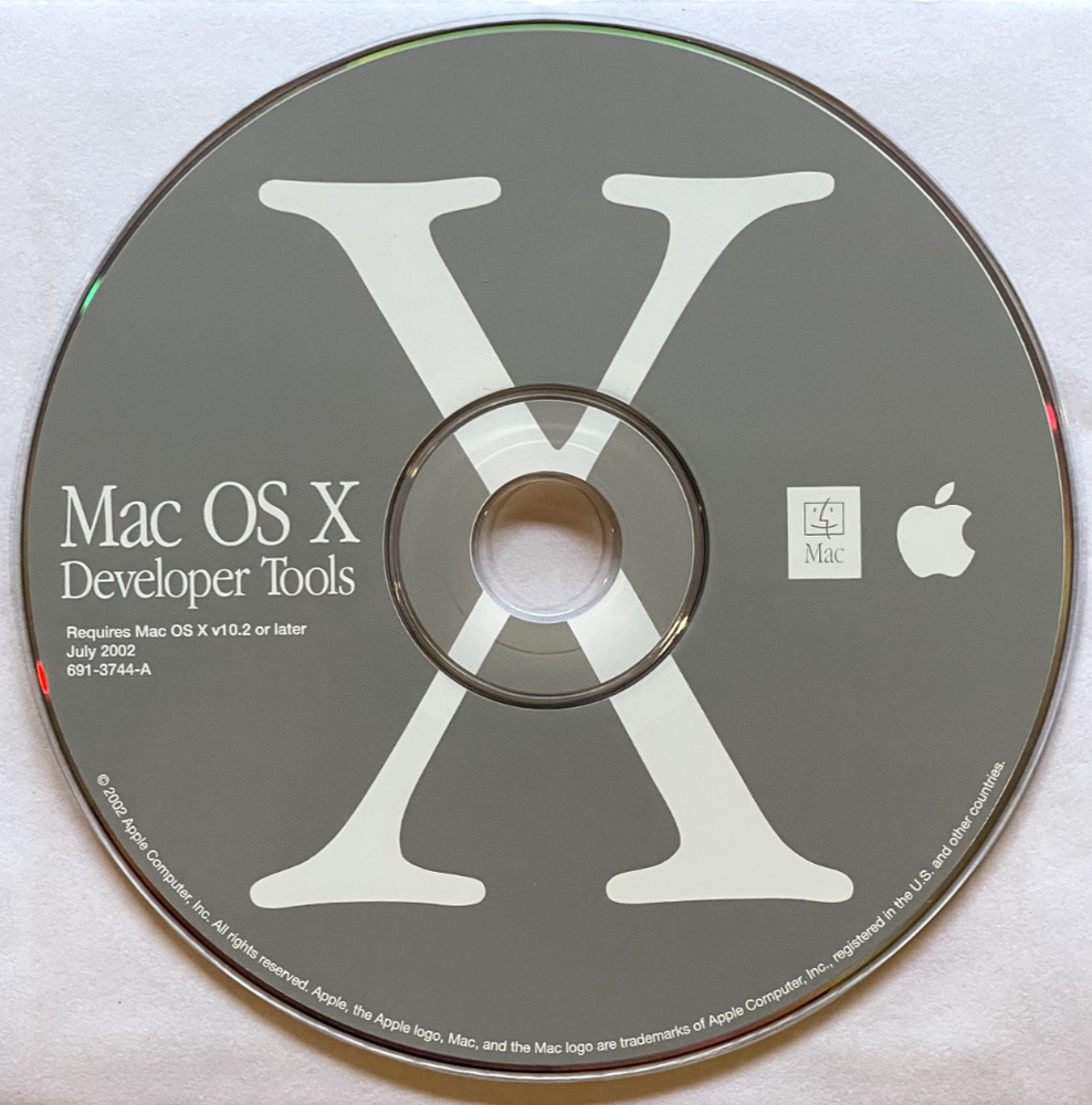 Apple Mac OS X Developer Tools CD for v10.2 or Later July 2002 691-3744-A