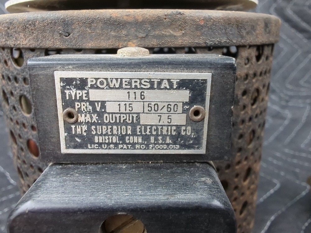 Powerstat Model 116 Variable Auto Transformer Tested & Working Fisher Scientific