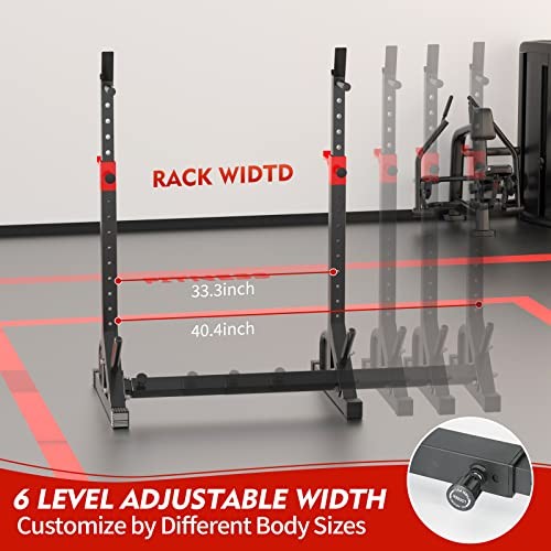 FONBEAR Adjustable Squat Rack, Barbell Rack, Bench Press 550 LBS Max Load