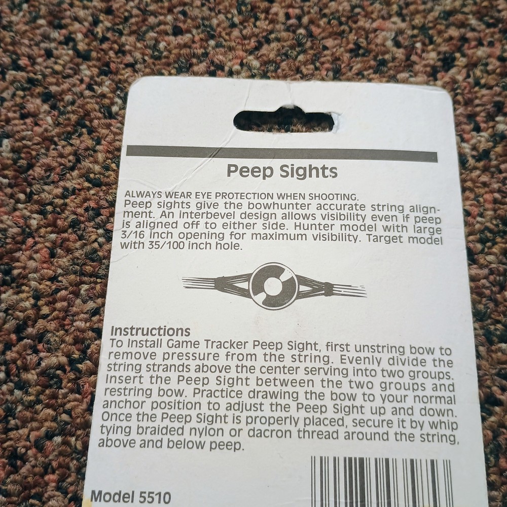 The Game Tracker Hunter Peep Sight MODEL # 5510 New