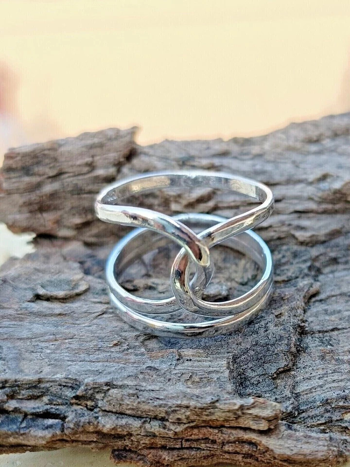 Solid 925 Sterling Silver Meditation Band Ring Statement Handmade Ring All Size