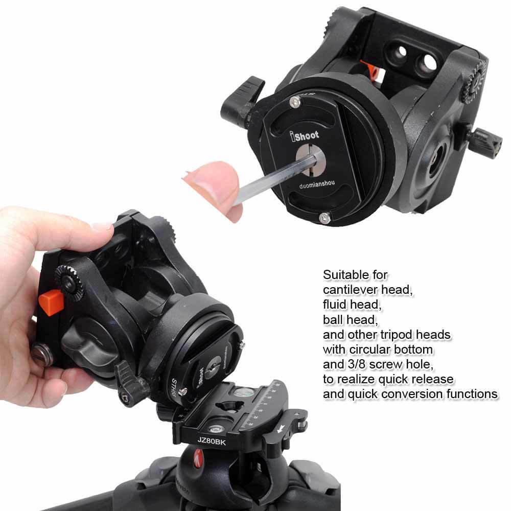 Tripod Head Mount Converter Arca Fit Quick Release Plate Adapter for Ballhead