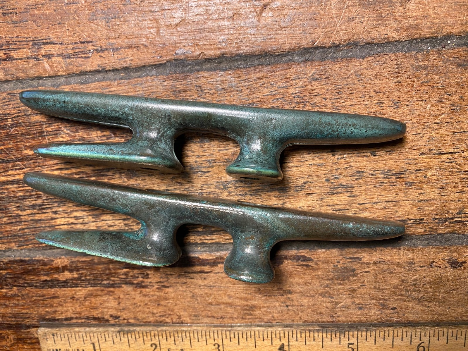 Pair of Vintage Bronze 5" Jam Cleats PATINA! (2 pairs available)