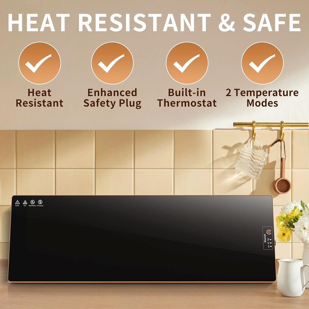Versatile Electric Warming Tray 40”x12” - Two Temperature Modes & Stylish