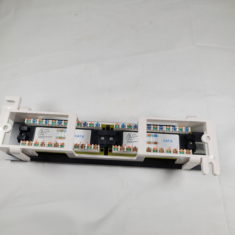 Cat6 UTP 12 Port Network Mini Patch Panel 110 with Surface Wall Mount Bracket
