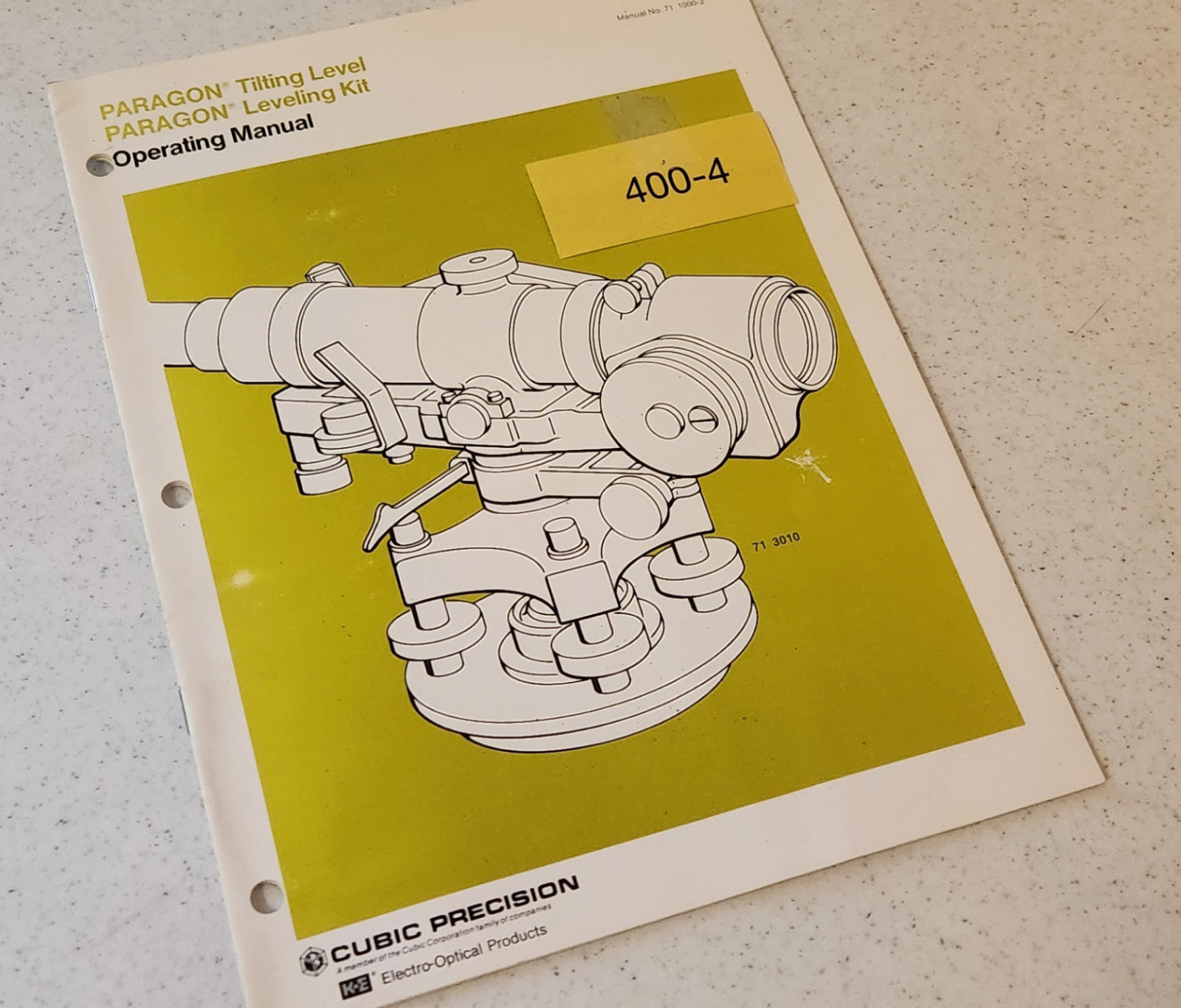 Cubic Precision K&E 71-3012 Optical Level 1 arc sec.. Includes 71-1111 opt mic