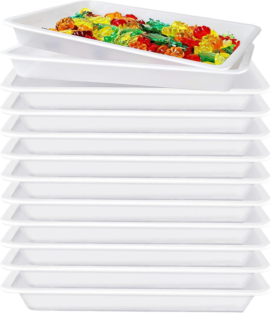 12 Pack Plastic Art Trays,Activity Tray Organizer Serving Tray,Serving Organizer