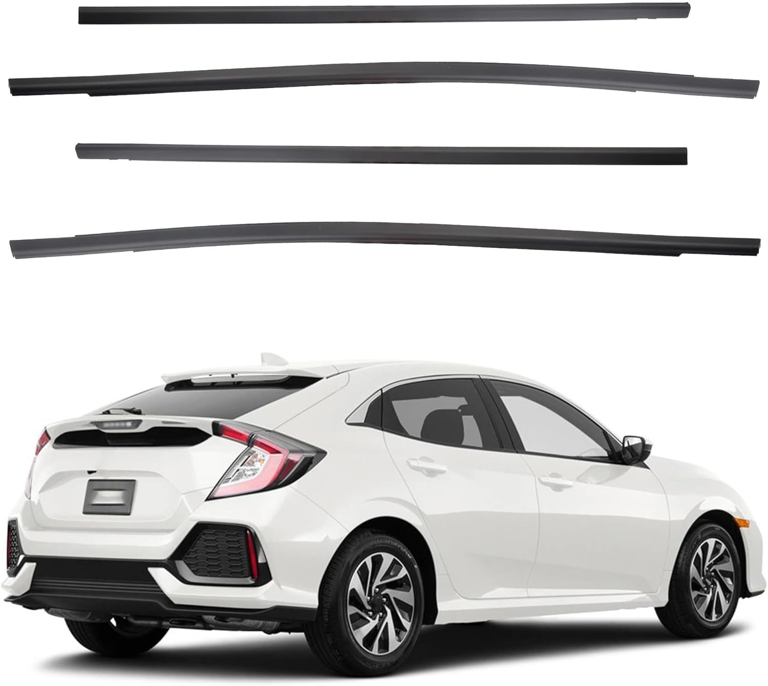 Window Weatherstrip Compatible with Honda Civic Hatchback 2016-2019 Replaces# 72