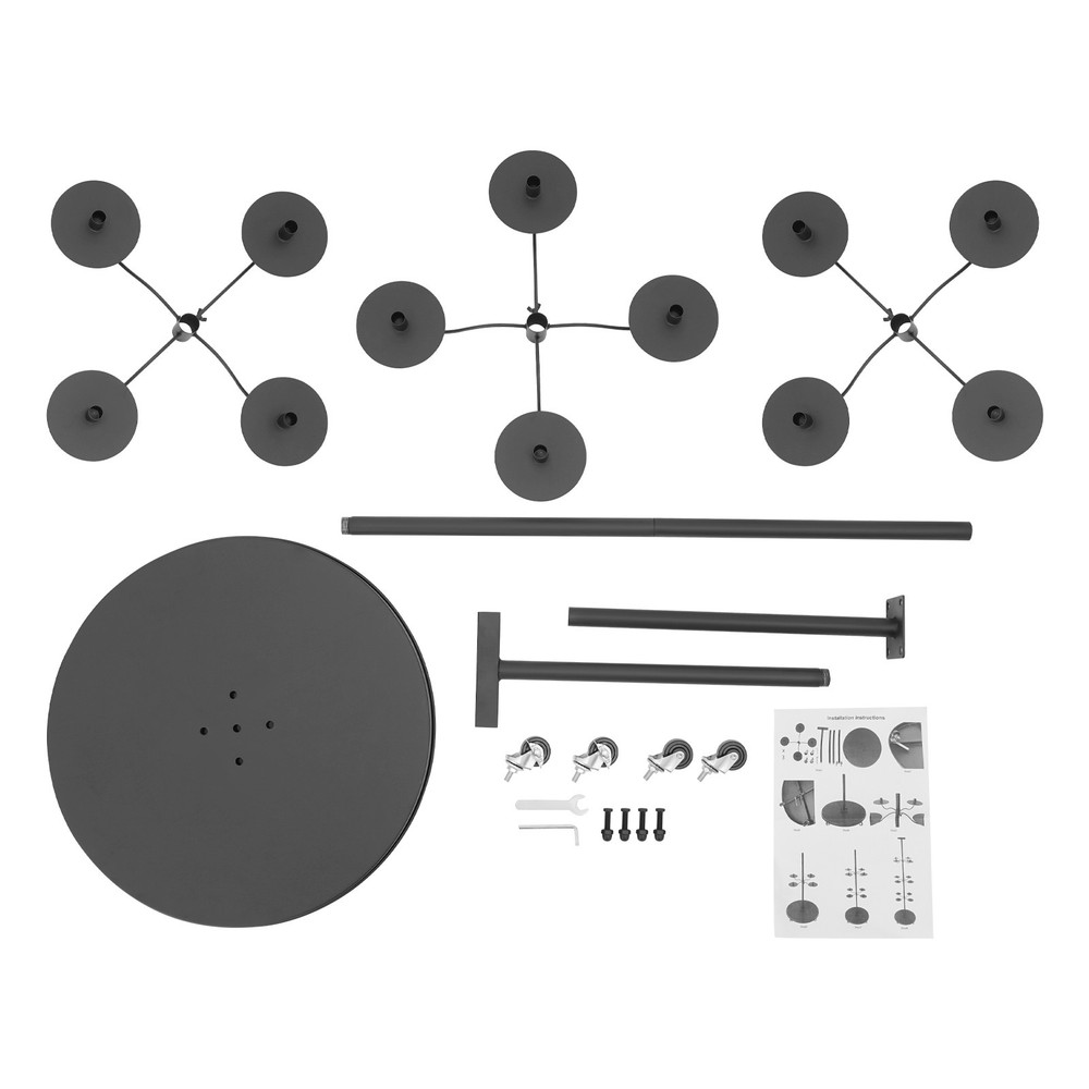 12-head Wig Display& Storage Rack Adjustable Wig Stand With Lockable Wheels