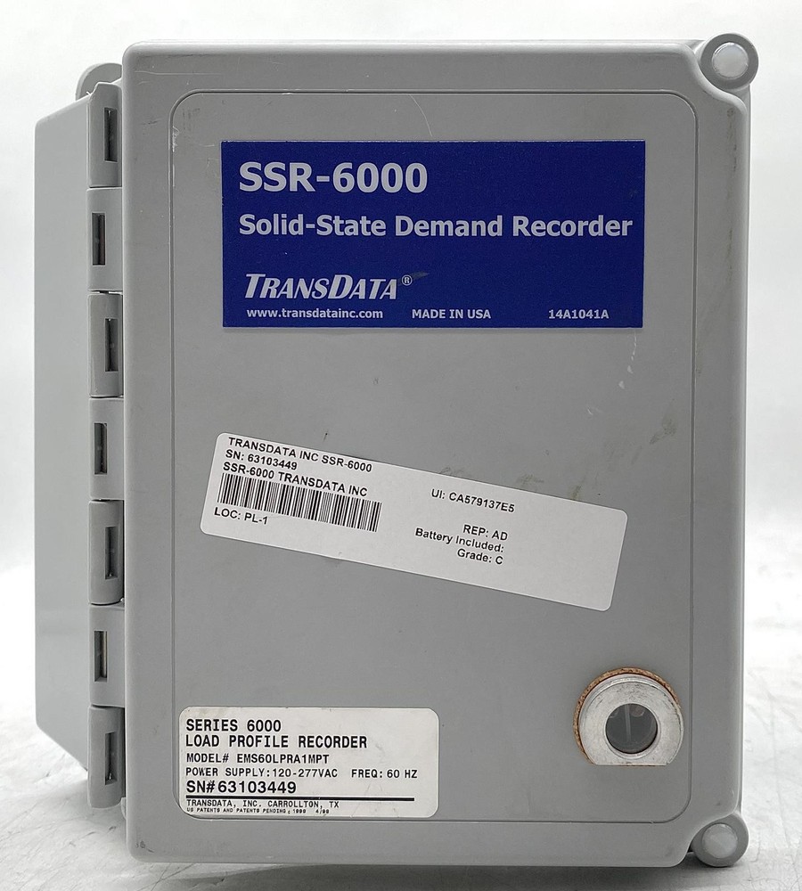 TRANSDATA SERIES 6000 SSR-6000 8-CH SOLID STATE DEMAND RECORDER