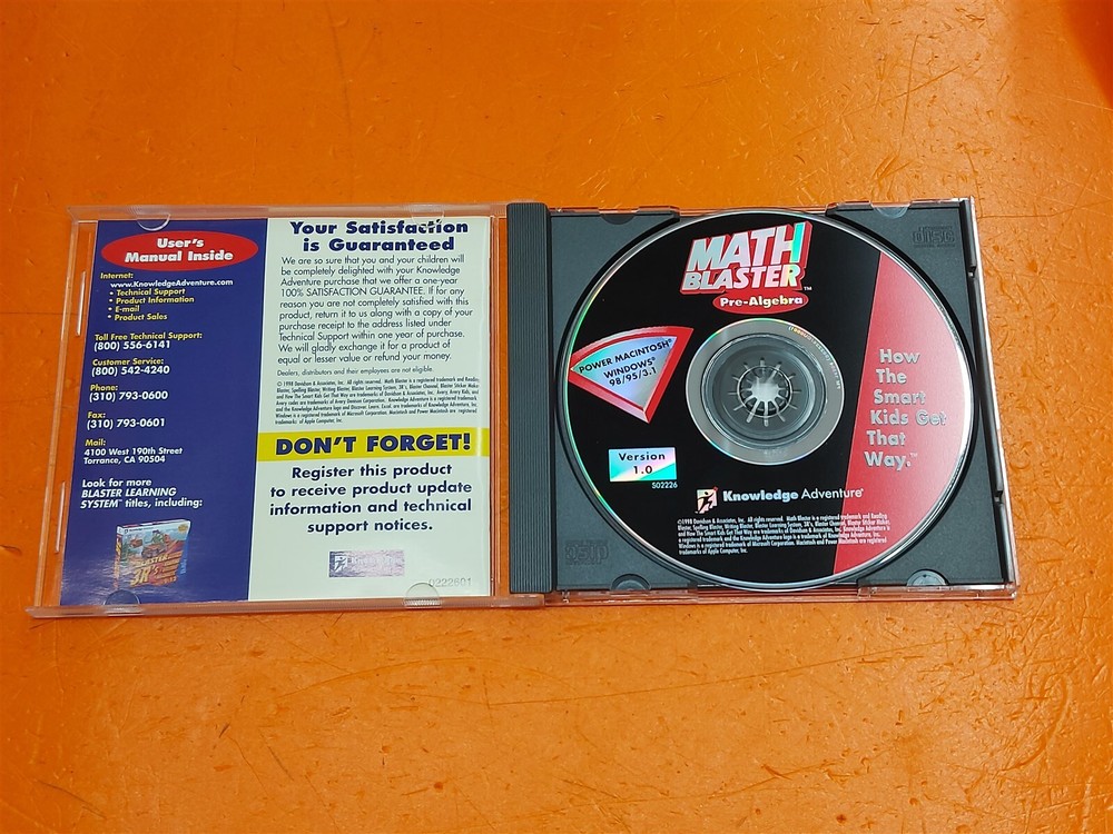 ⭐️⭐️⭐️⭐️⭐️ Davidson Math Blaster PRE-Algebra & Word Problems CD ROM