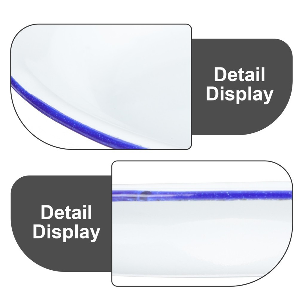 4 Pcs Dinner Plates White Set Serving Platter Tray Enamel Dishware