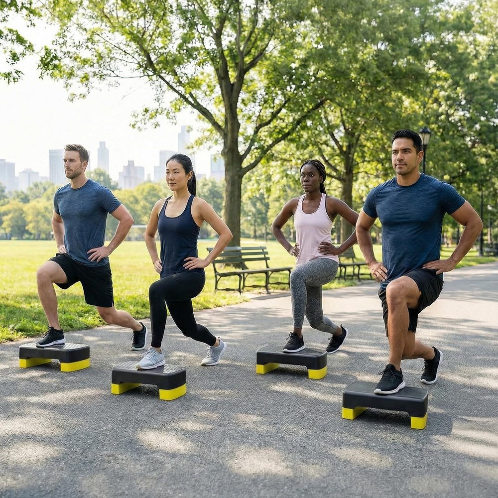 Yes4All Aerobic Exercise Step Platform, Exercise Stepper with Risers for Card...
