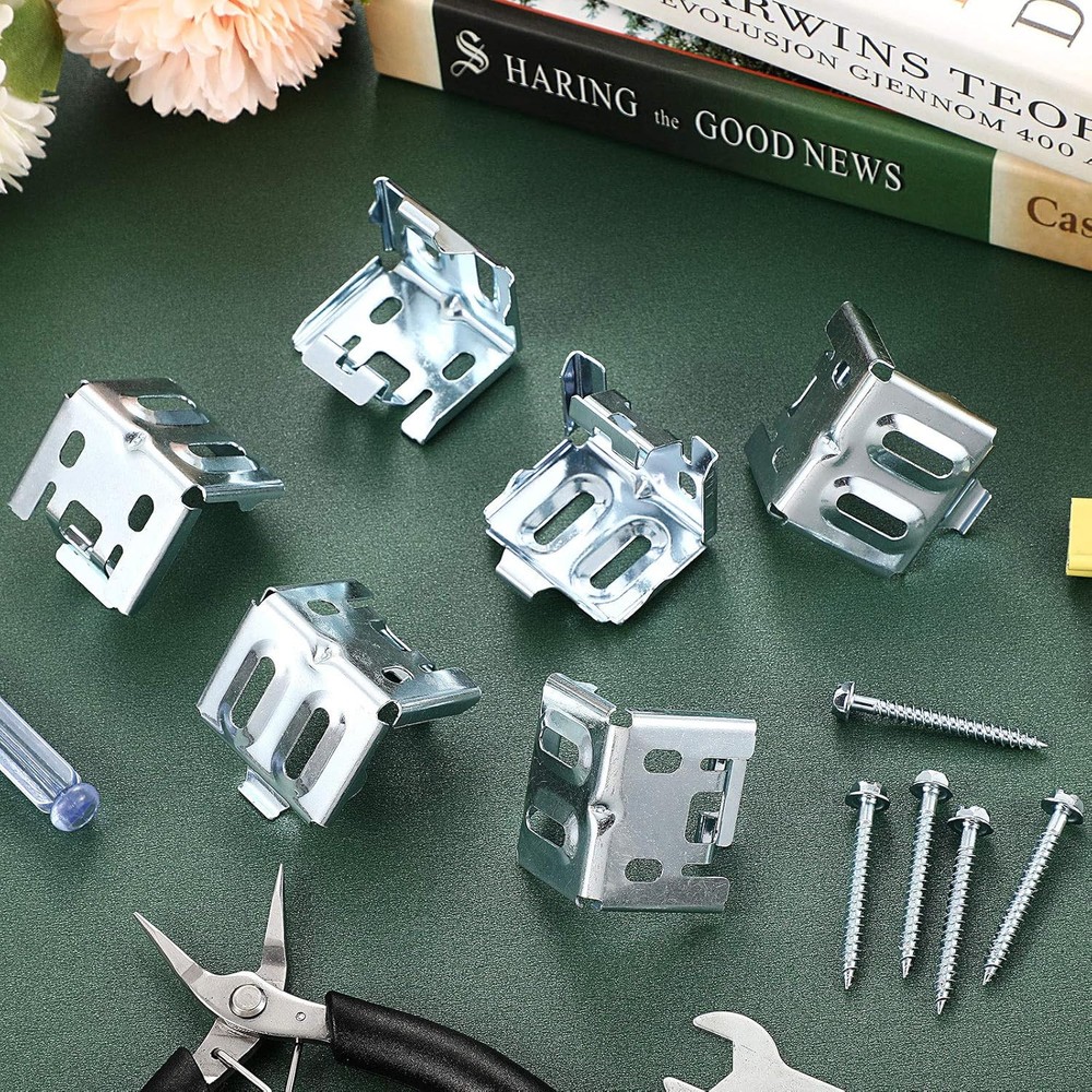 Mini Blind Brackets Bracket for Window Blinds, with 1.5 inch*2 inch, Silver