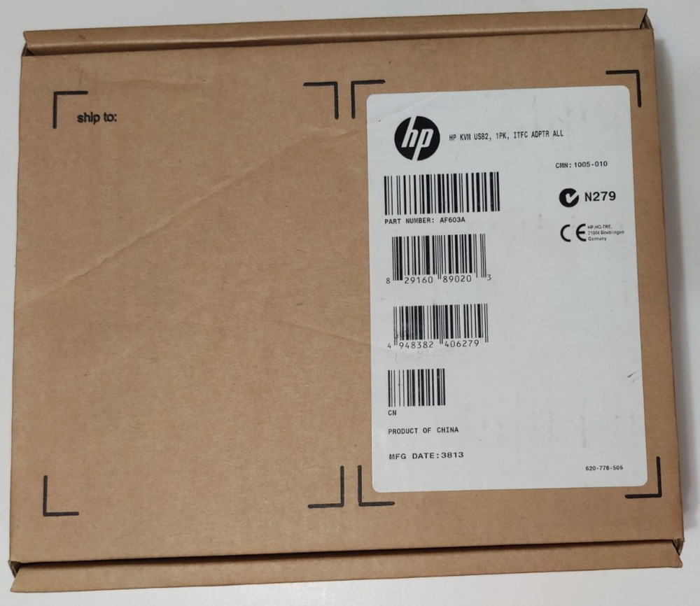 HP AF603A KVM USB2 1-Pack Interface Adapter Virtual Media Server Console New