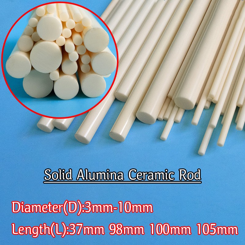 Solid Alumina Ceramic Rod High-Temp Resistant Thermal Conductivity Round Bar