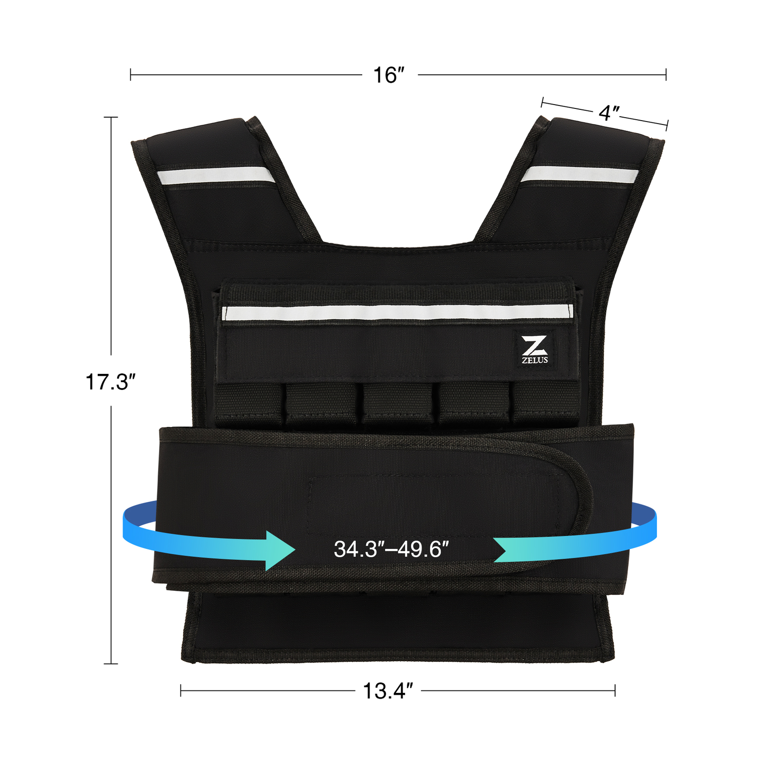 ZELUS 45 lb Weighted Vest with Iron 20 Weights Adjustable Weight Vest for Men