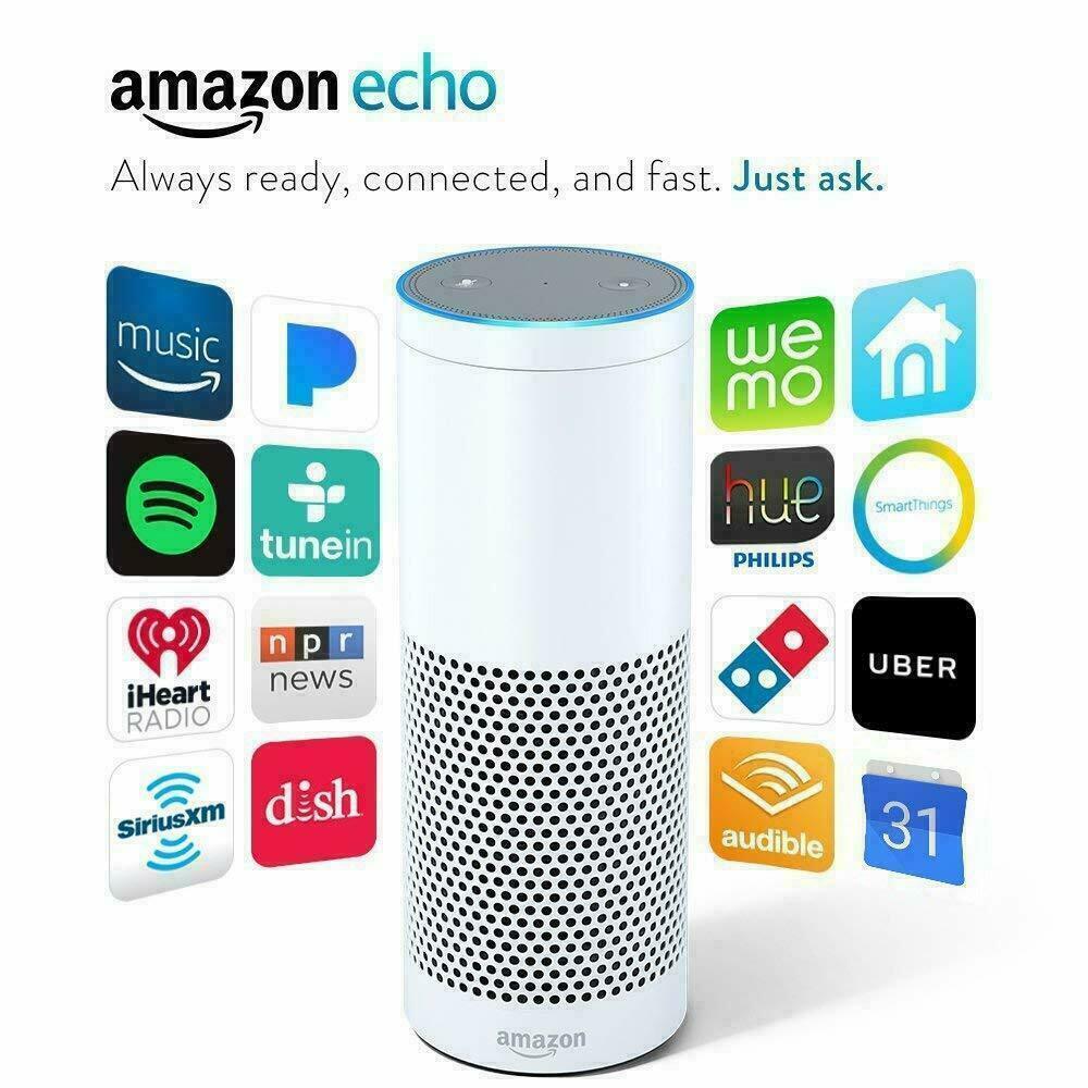 NEW Amazon Echo Smart Speaker with Alexa 1st Generation White Bluetooth Wi-Fi