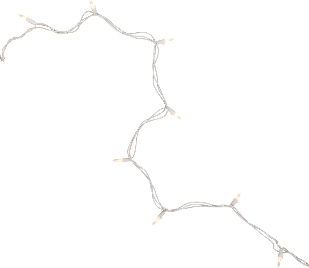 Mini Christmas Light Set - Clear - 3' White Wire - 10ct