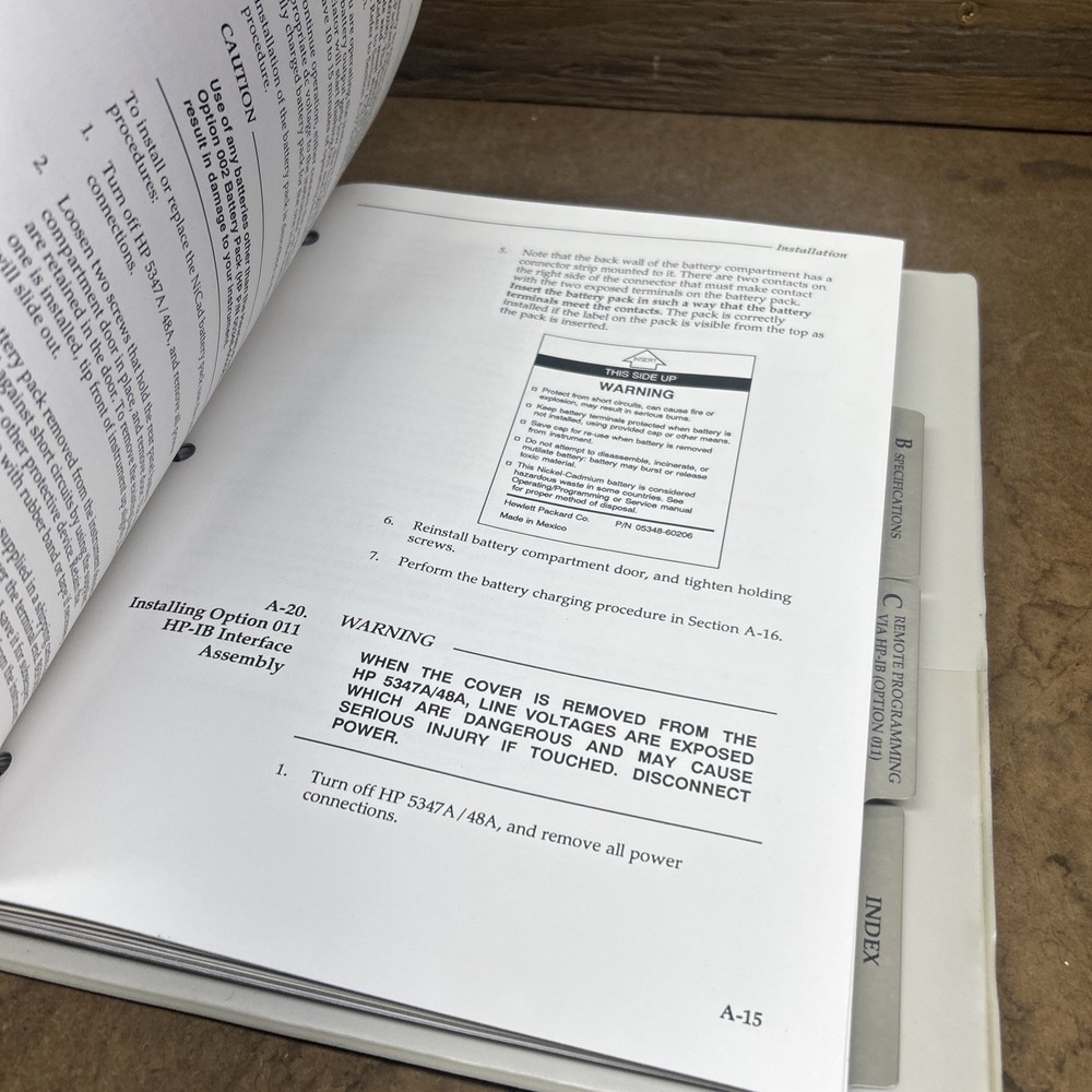 HP 5347A/48A Microwave Counter/power Operating Programming Manual