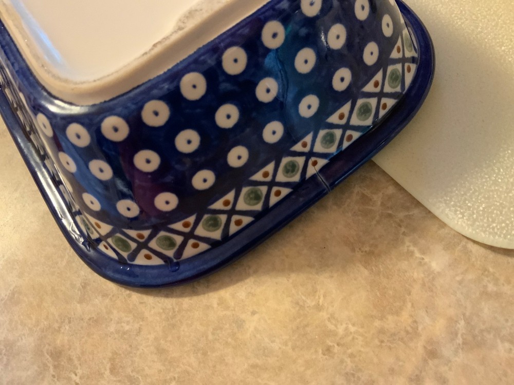 Boleslawiec Polish Pottery Rectangular Loaf Baker 10”x7”x3”