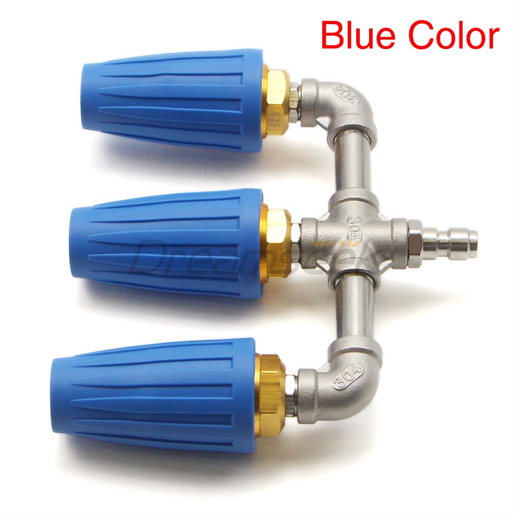 Triple Turbo Nozzle High Pressure Washer Rotating Spray Tip 4000PSI 1/4'' Quick