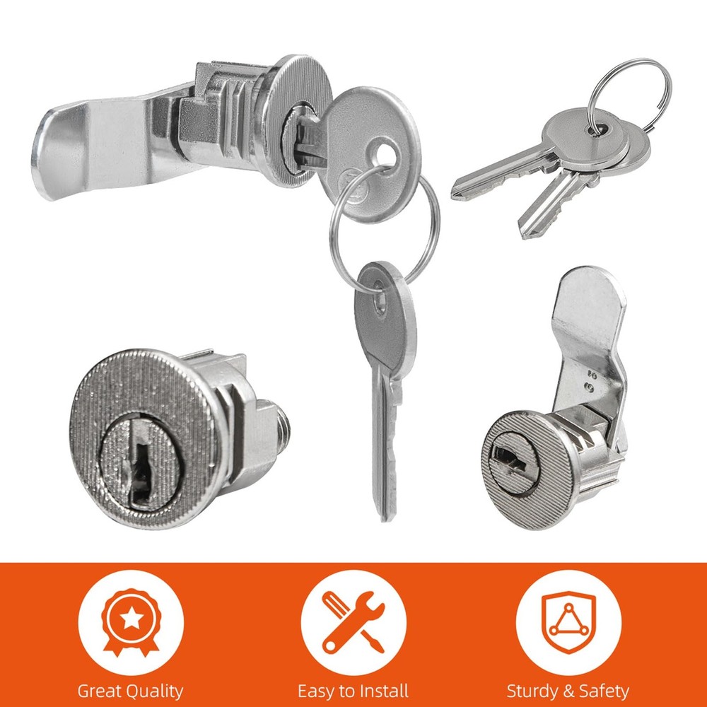 Mailbox Lock Replacement with 4 Keys - Multipurpose Mail Box Locks Nickel