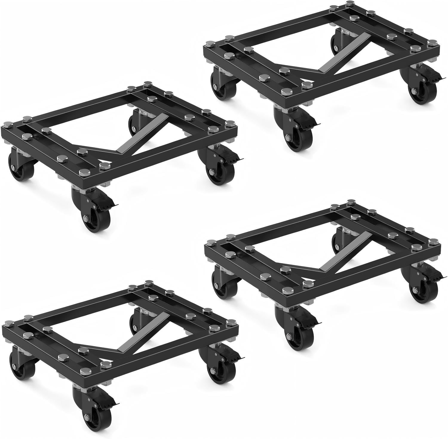 Car Dolly Set of 4 6000LB Lockable Swivel Casters V-Shaped Design