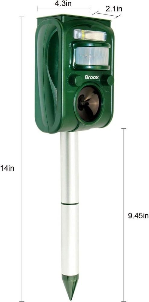 Humane Motion-Activated Deer, Cat & Dog Repellent - Solar Powered Solution