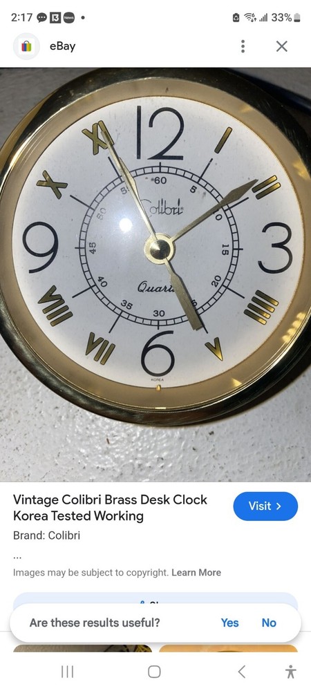 Colibri Brass Desk Clock - Y