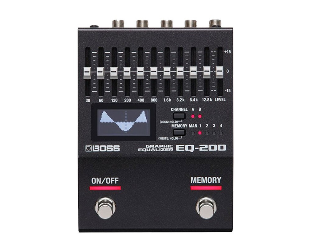 Boss EQ-200 Graphic Equalizer + Gator 9V Power Combo & 3 Patch Cables