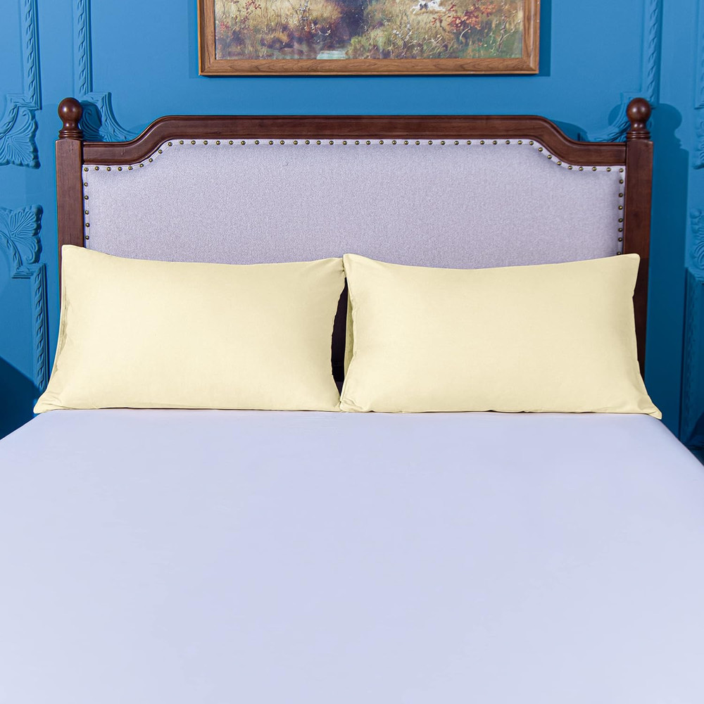 King Pillowcase Set - 2 Pack Brushed Microfiber 20X36 Pillowcases - Soft, Wrinkl