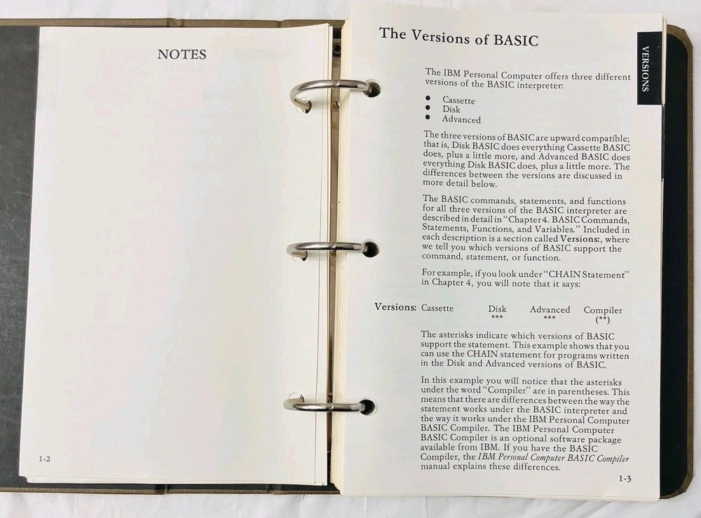 IBM BASIC Personal Computer Hardware Reference Library Manual (1982) w/ Slipcase