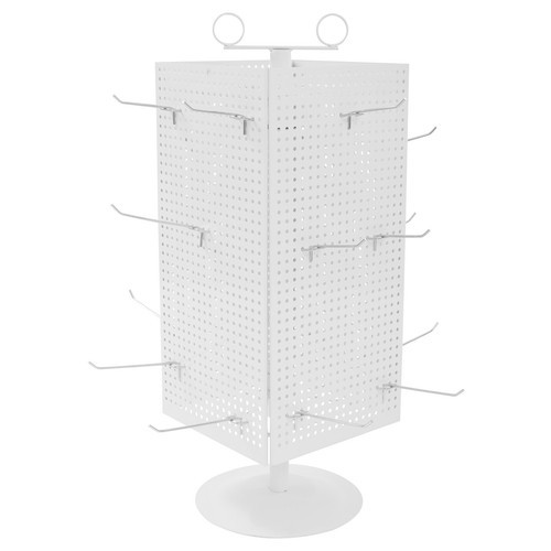 Display Stand, Perforated Panel Display Stand, 4-Sided Revolving Display Stand