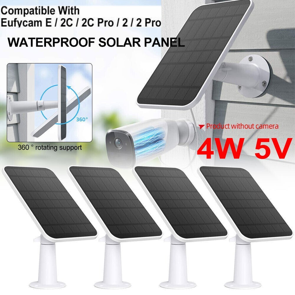 1-4Pcs 5V Solar Panel Charger for Eufy Eufycam Cam E/2C/E/2 Pro Security Camera