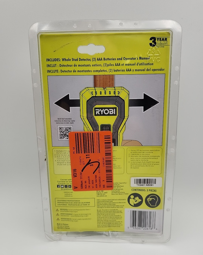 Ryobi Whole Stud Detector - ESF5002 | Open Box