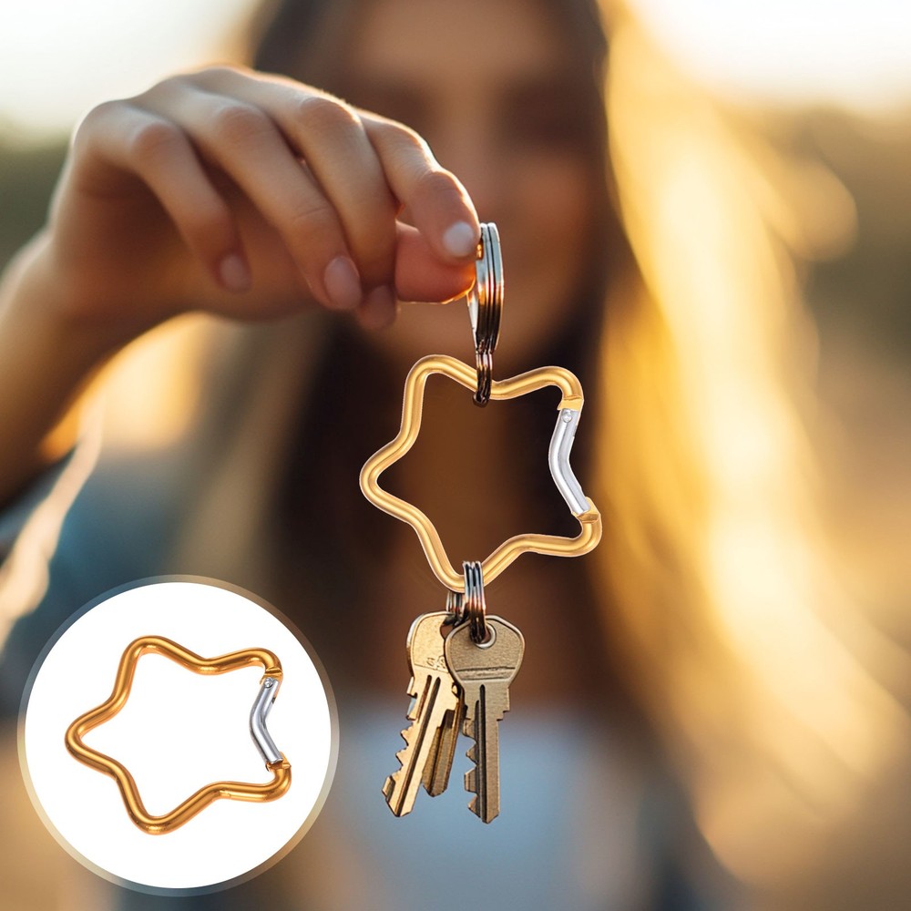 Star Shaped Snap Clip [6 Pack] - Keychain Clip [Gold]