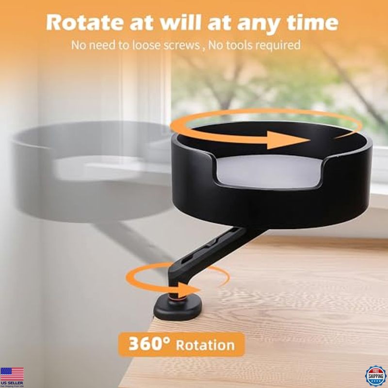 Stylish Solid Wood Cat Bed with 360° Rotating Perch & Washable Mat - 14.7" Round