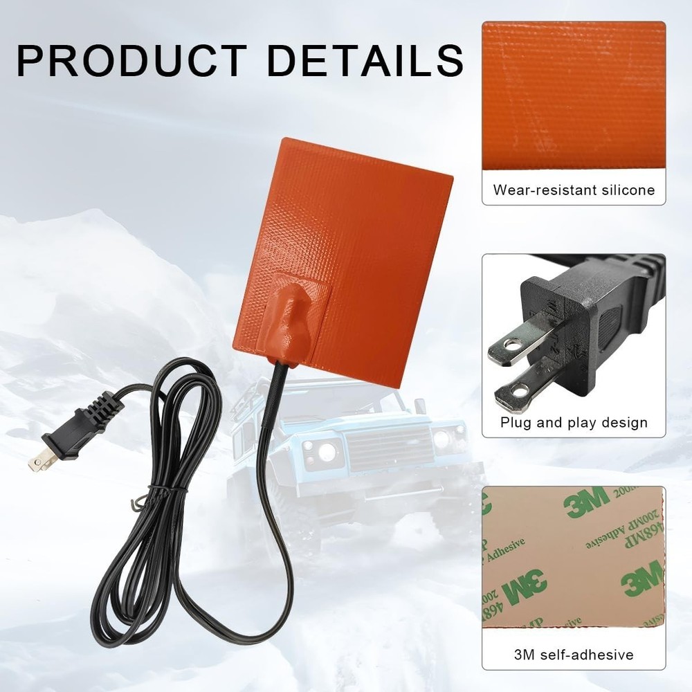Thermostat-Equipped Engine Heater Pads - 2 PCS for Enhanced Winter Performance