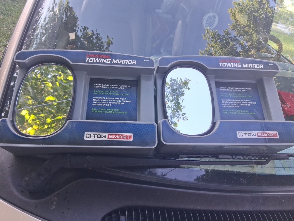 2- Pack Universal Towing Mirrors Tow Smart Extra Large Mirror  Adjustable Straps