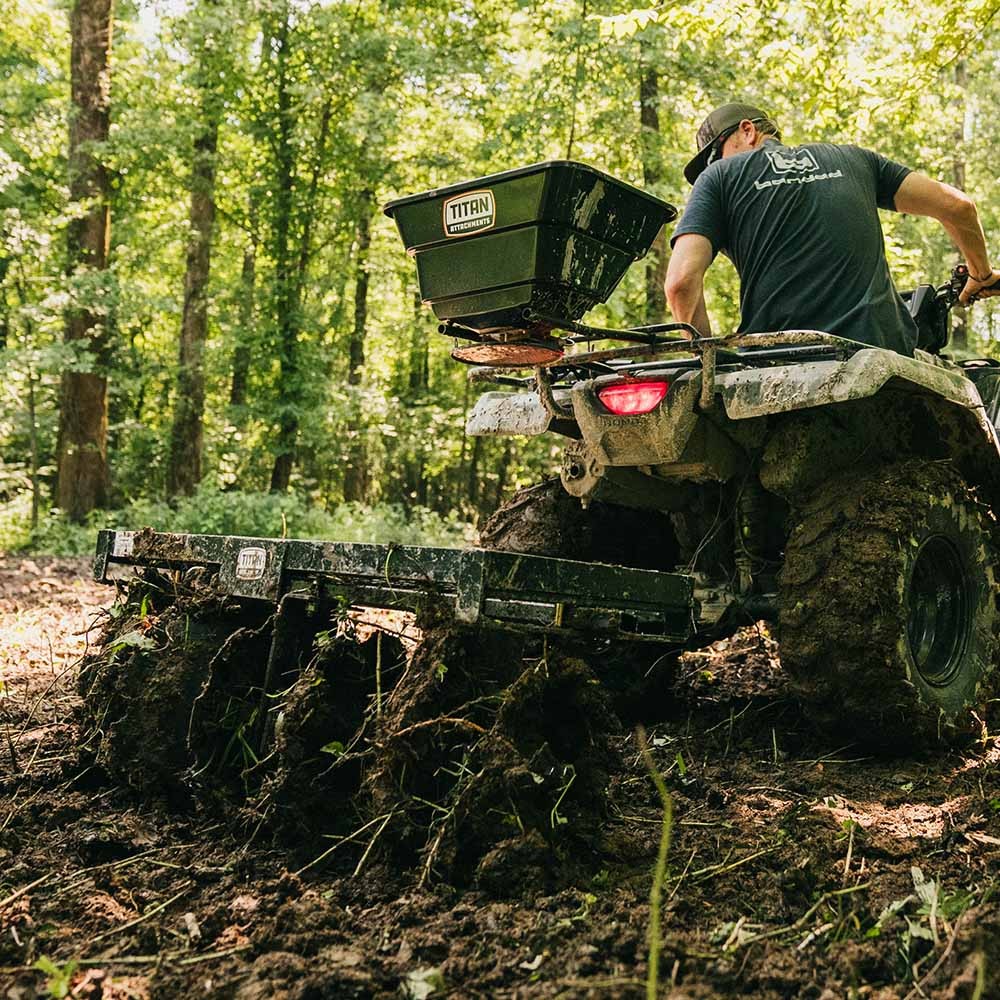 Titan Attachments 4 FT Tow-Behind Notched Disc Harrow Plow Attachment, 2" Hitch