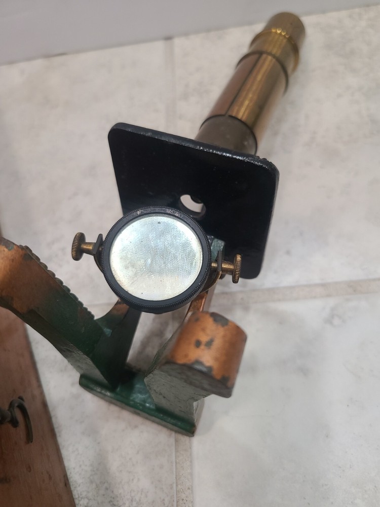 Vintage Brass Microscope Improved Household