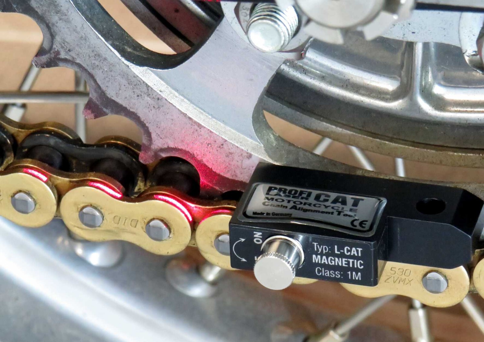 Magnetic Laser Chain/Belt Alignment Tool for Motorcycles by Profi Products