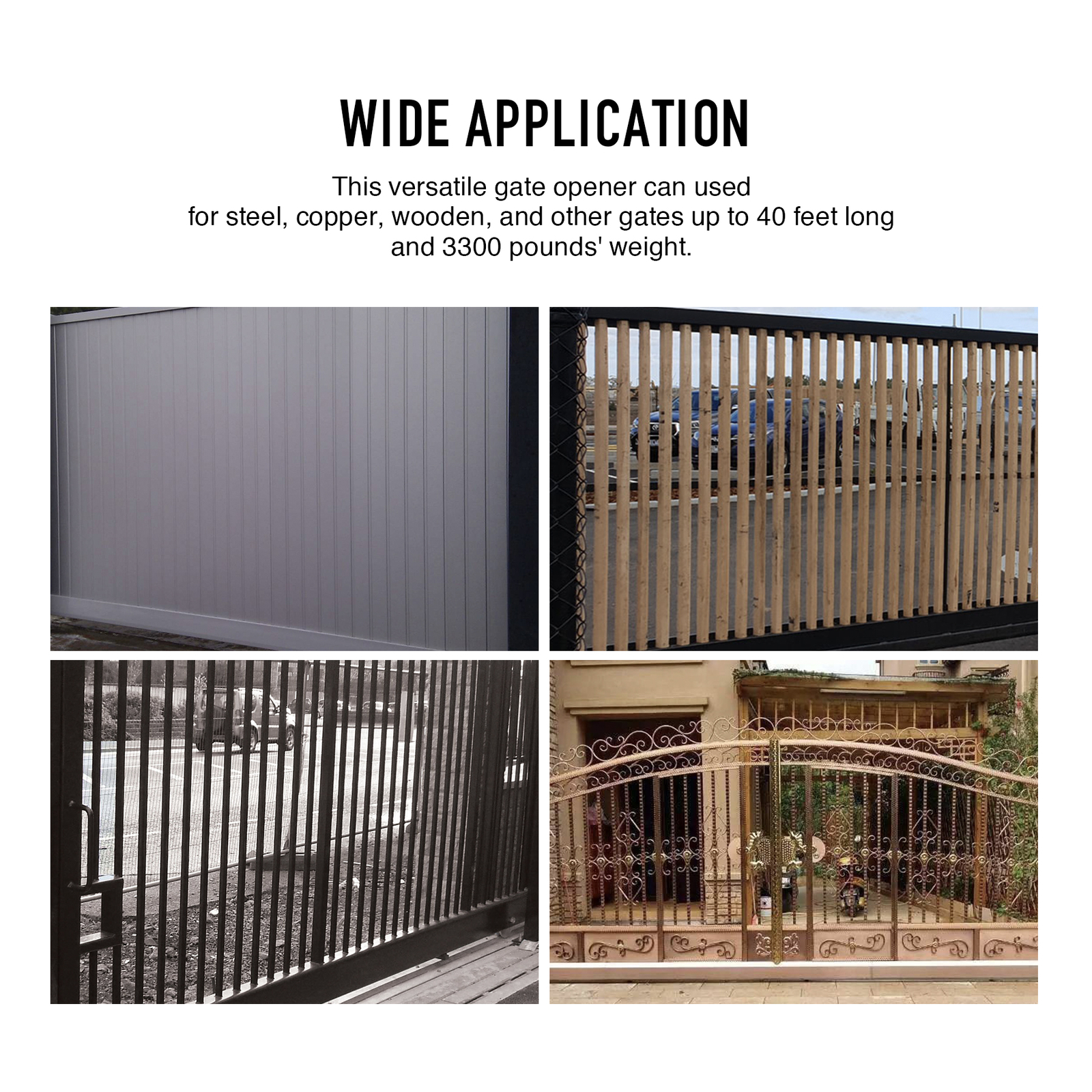 CO-Z 3300lb APP Control Automatic Sliding Gate Opener with Keypad & 4 Remotes