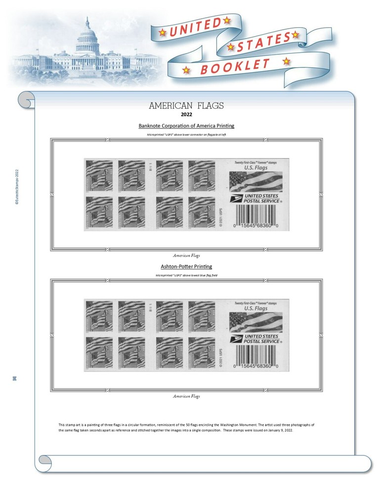 2022 U.S. Regular Issue Singles COMPLETE Supplement (White Ace Alternative)