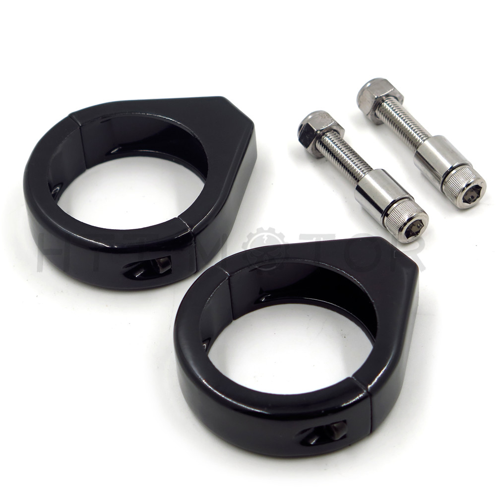 2x 49mm Turn Signal Indicator Light Relocation Fork Clamp For Harley-Davidson